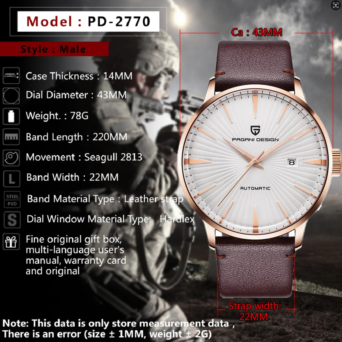 Pagani Design Automatic Mechanical Watch – Timeless Steel